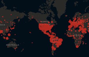 Thermal screening records shown by countries on a map